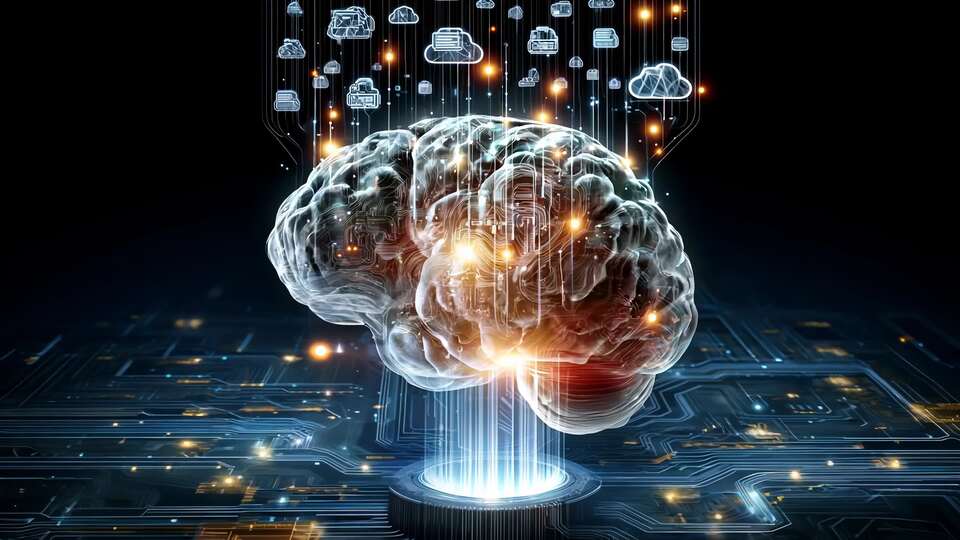 Digital Brain with Data Streams and Neural Connections
