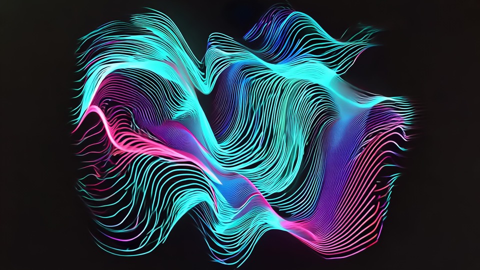 Onde Neon Astratte in Movimento