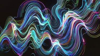 Colorful Neon Waves in Abstract Motion