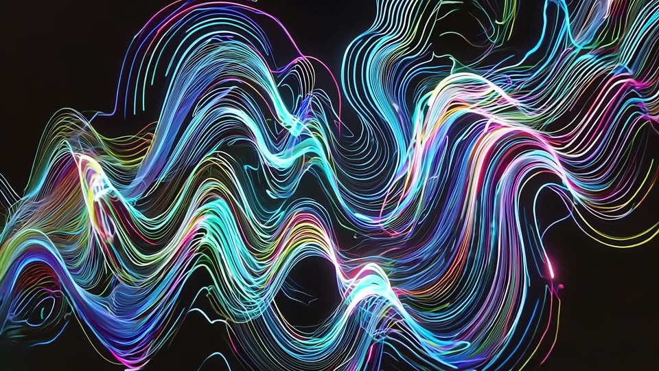 Colorful Neon Waves in Abstract Motion