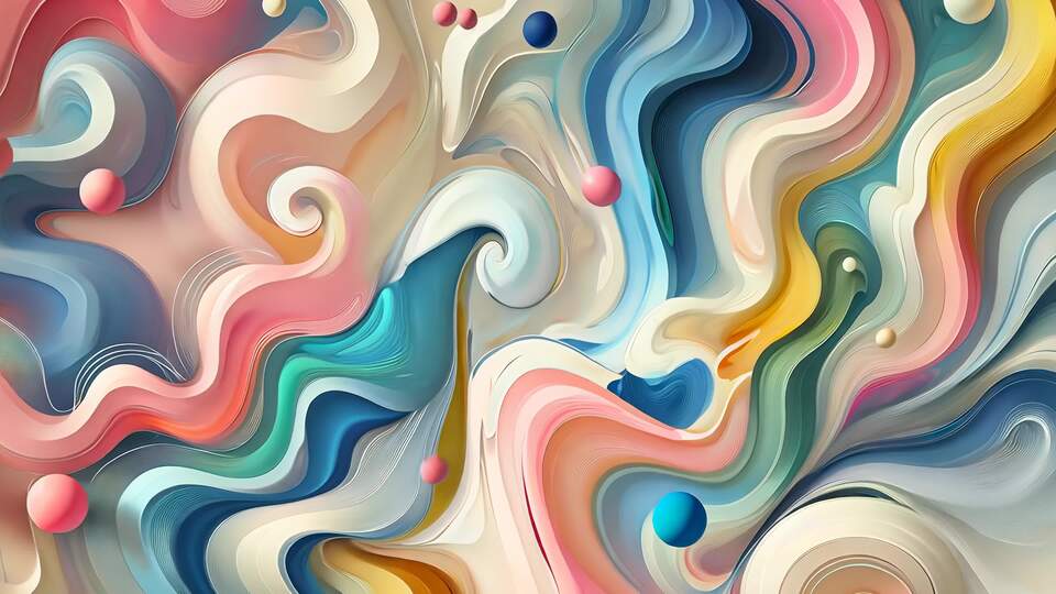 Motivi astratti vibranti e fluidi in colori pastello morbidi