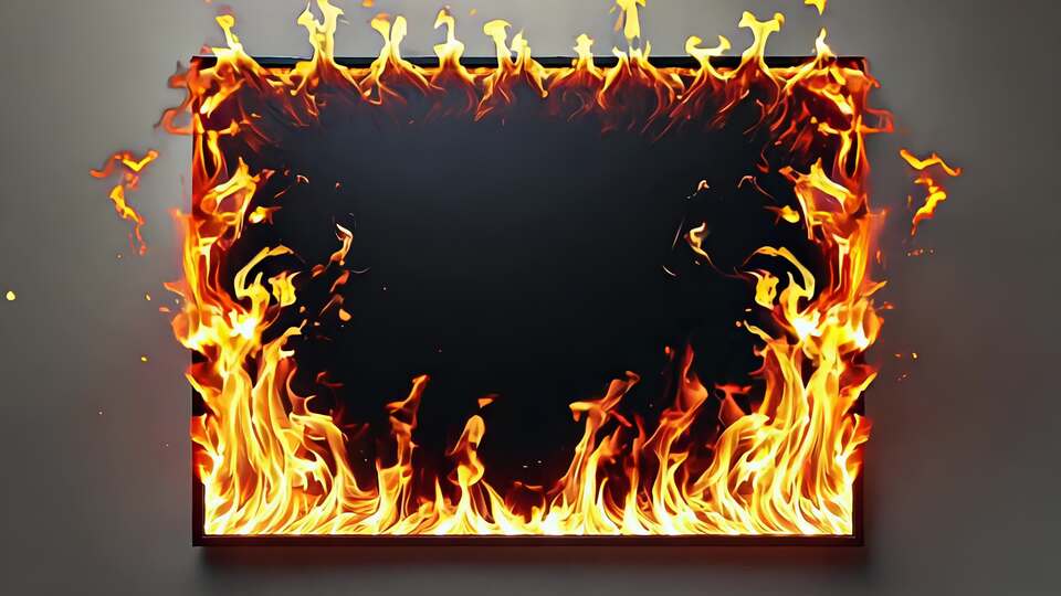 Cornice Infuocata con Fiamme Attorno a un Centro Scuro