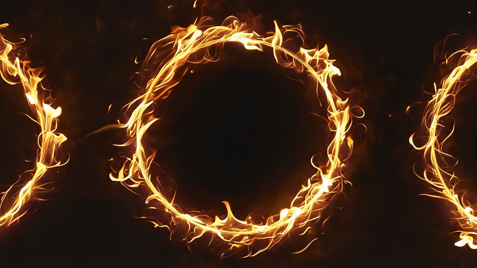 Fiery Ring with Dancing Flames