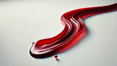 Flusso di Liquido Rosso in Curva