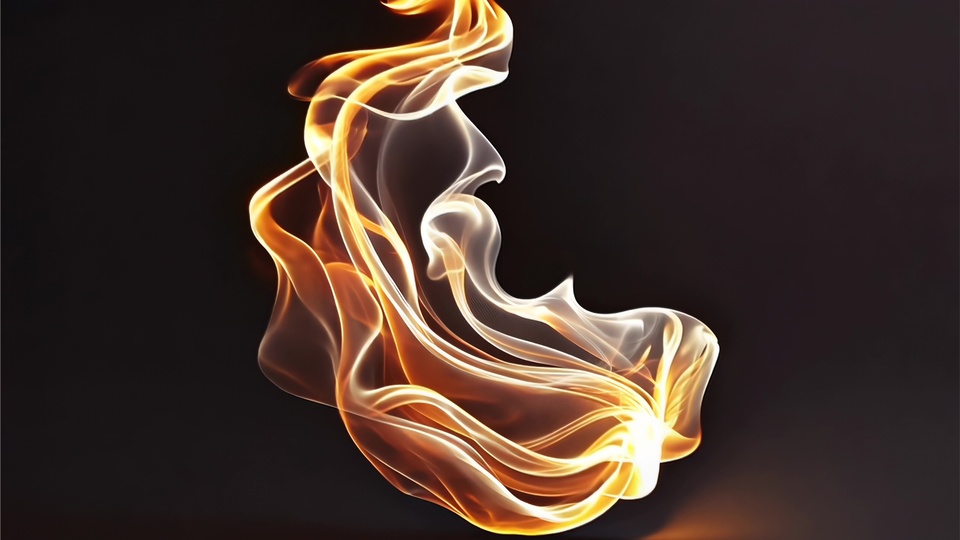 Abstract Flame Transition on Dark Background
