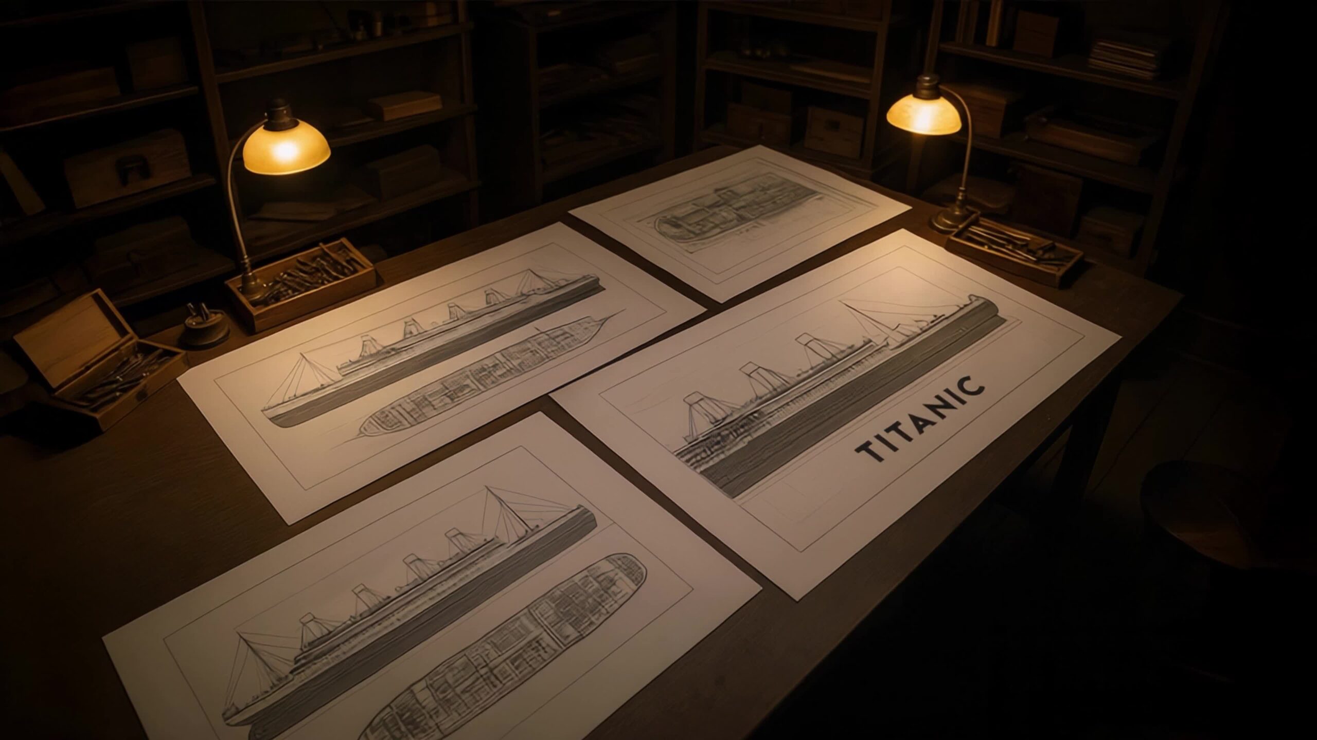 Progetti e schizzi del Titanic