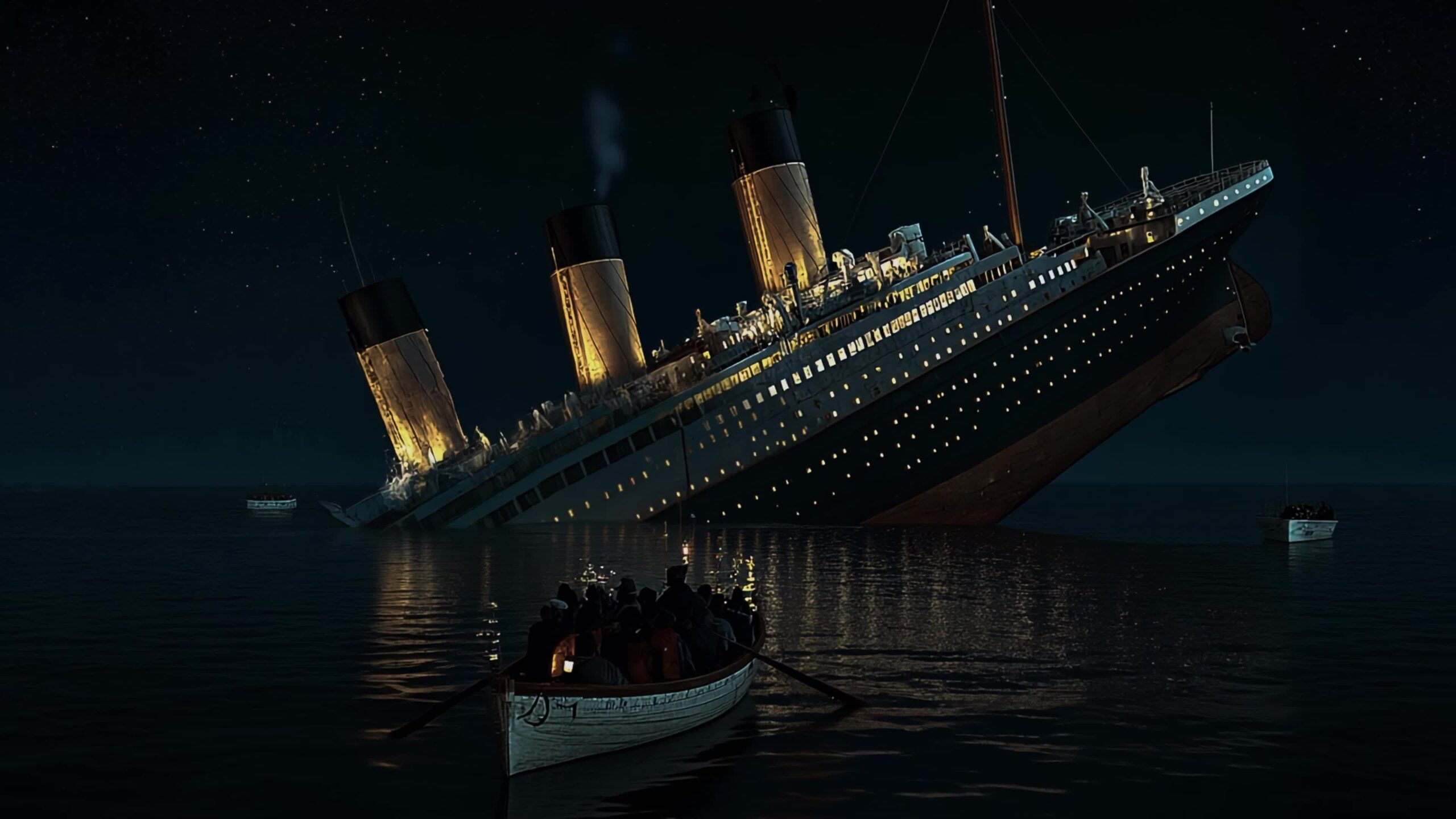 Titanic – La poppa si solleva prima della rottura finale