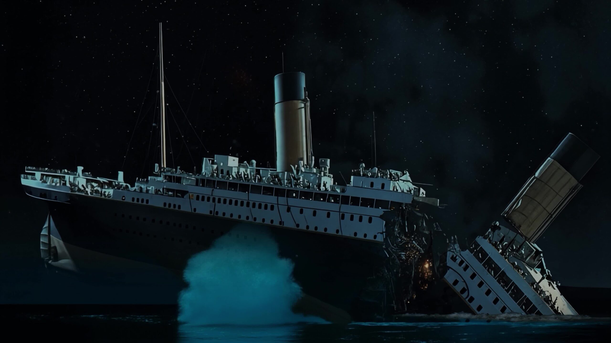 Il Titanic si spezza in due sotto le stelle dell’Atlantico