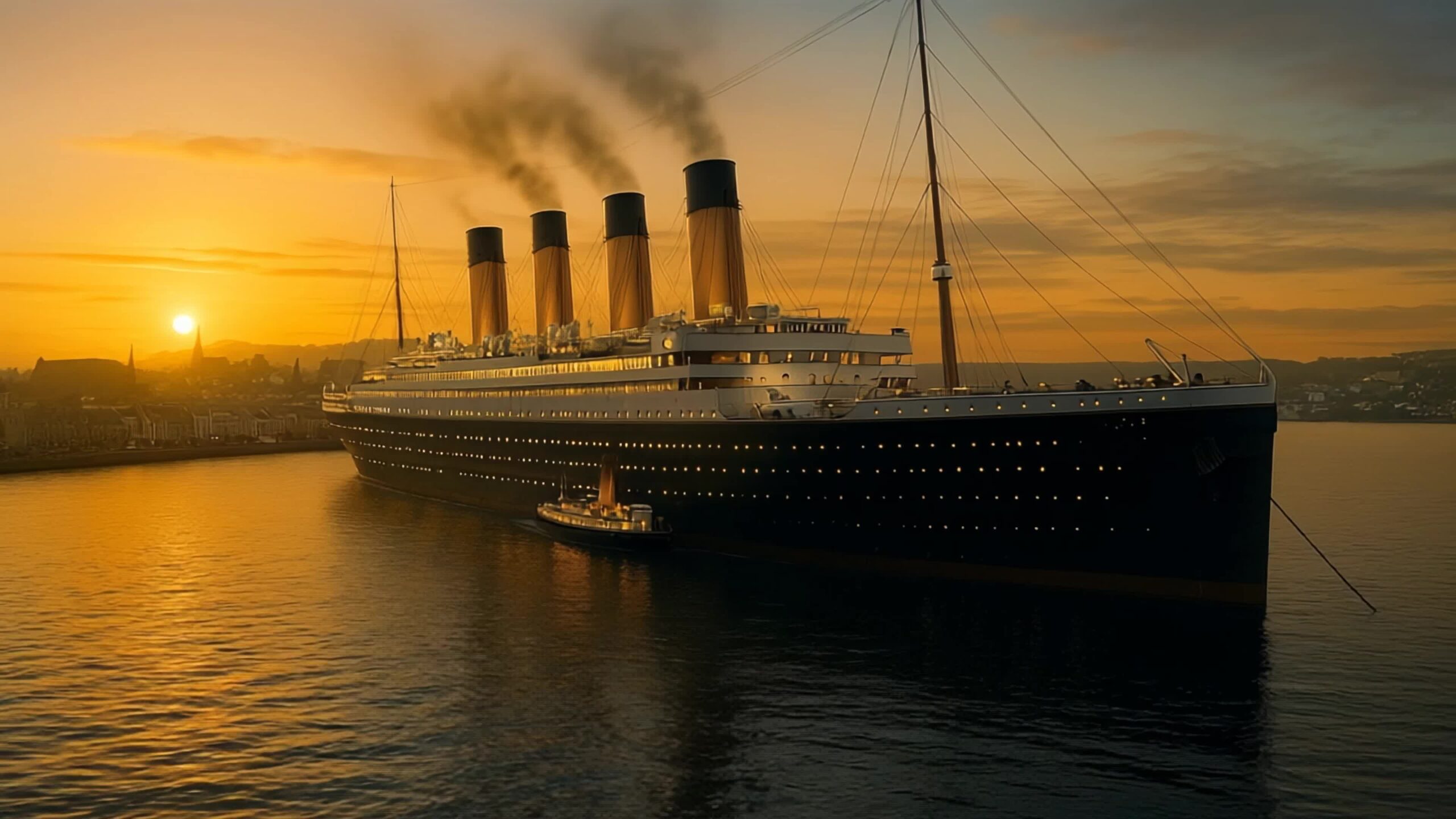 Il Titanic al tramonto, pronto a partire
