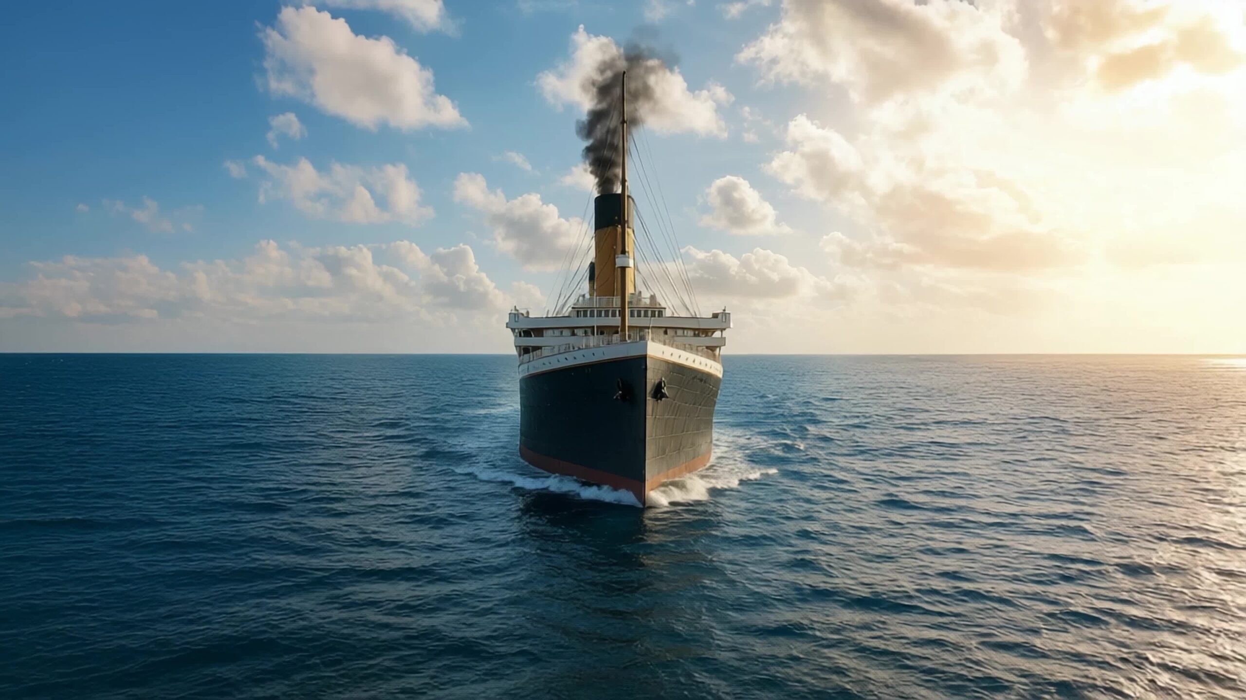 The Titanic into the Atlantic