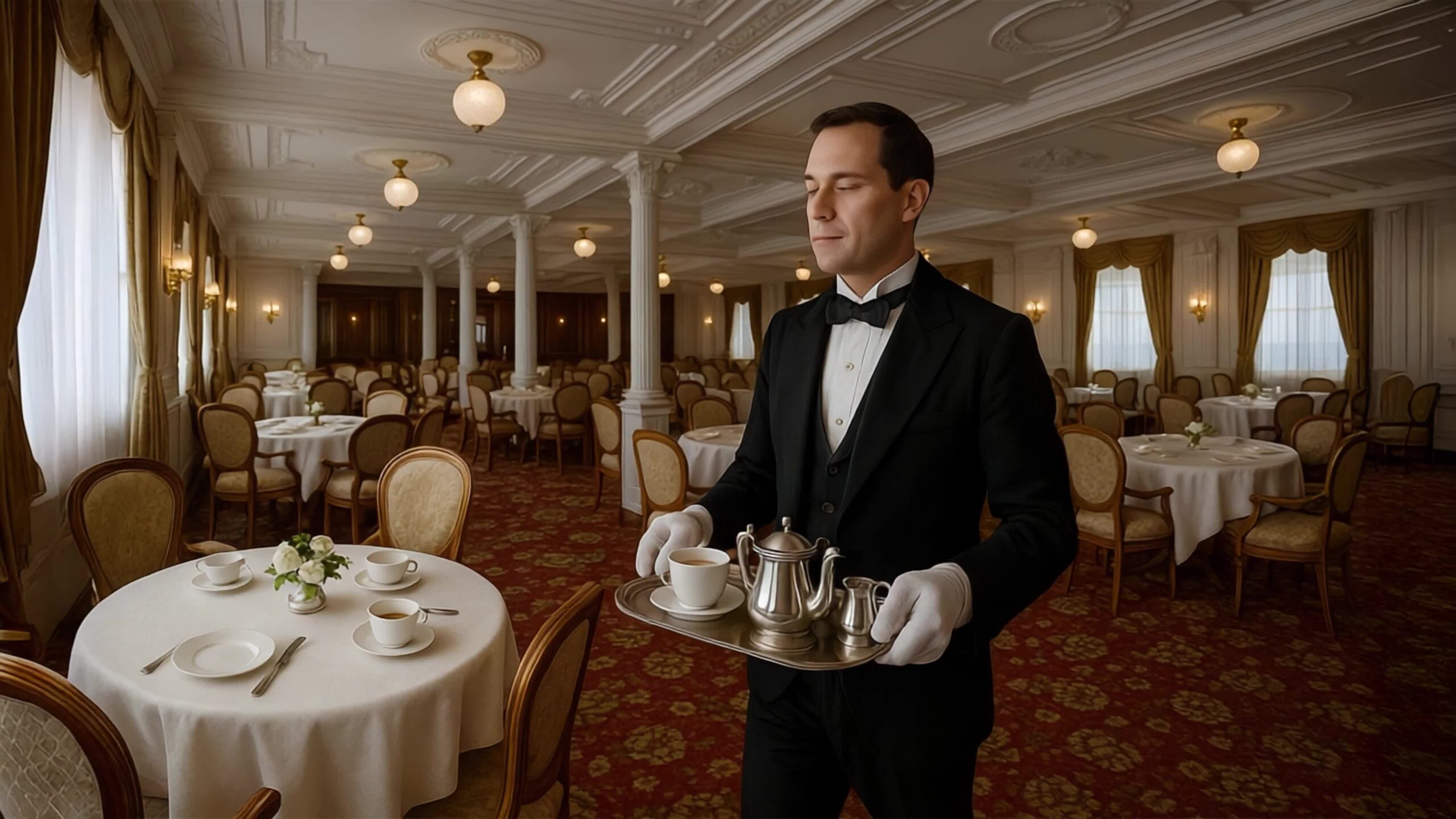 Luxury service in Titanic’s dining room