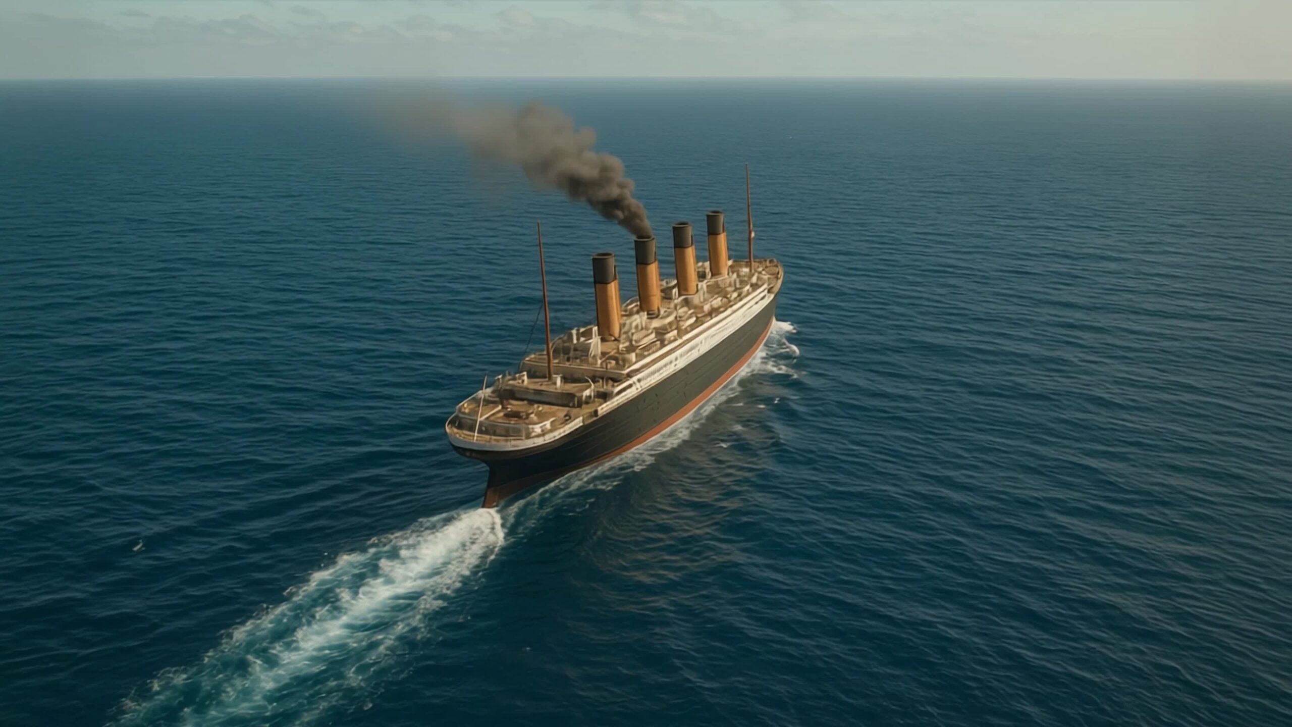 The Titanic sailing across the Atlantic