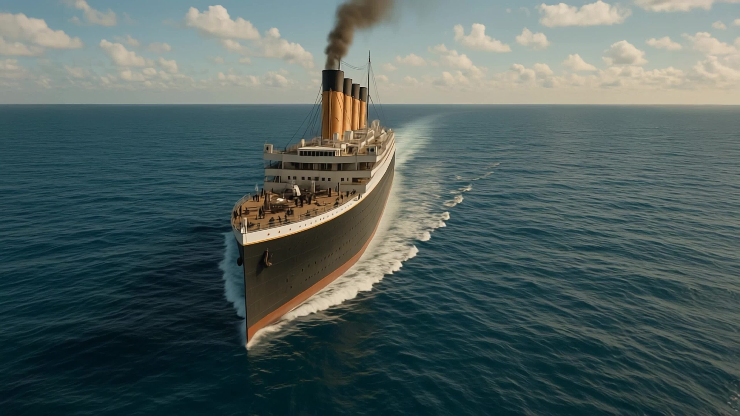 The Titanic sailing majestically across the ocean