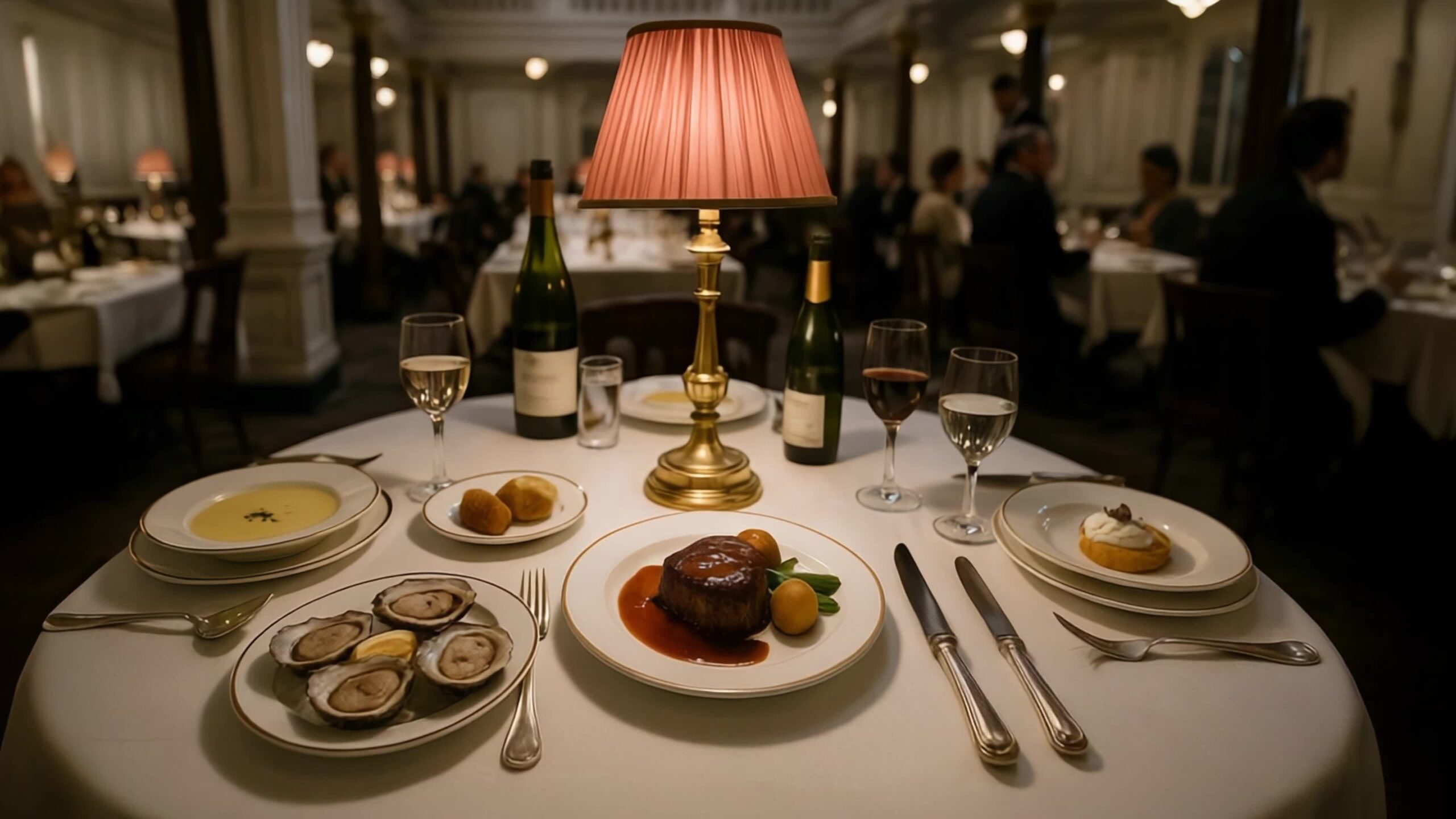 Cena elegante a bordo del Titanic