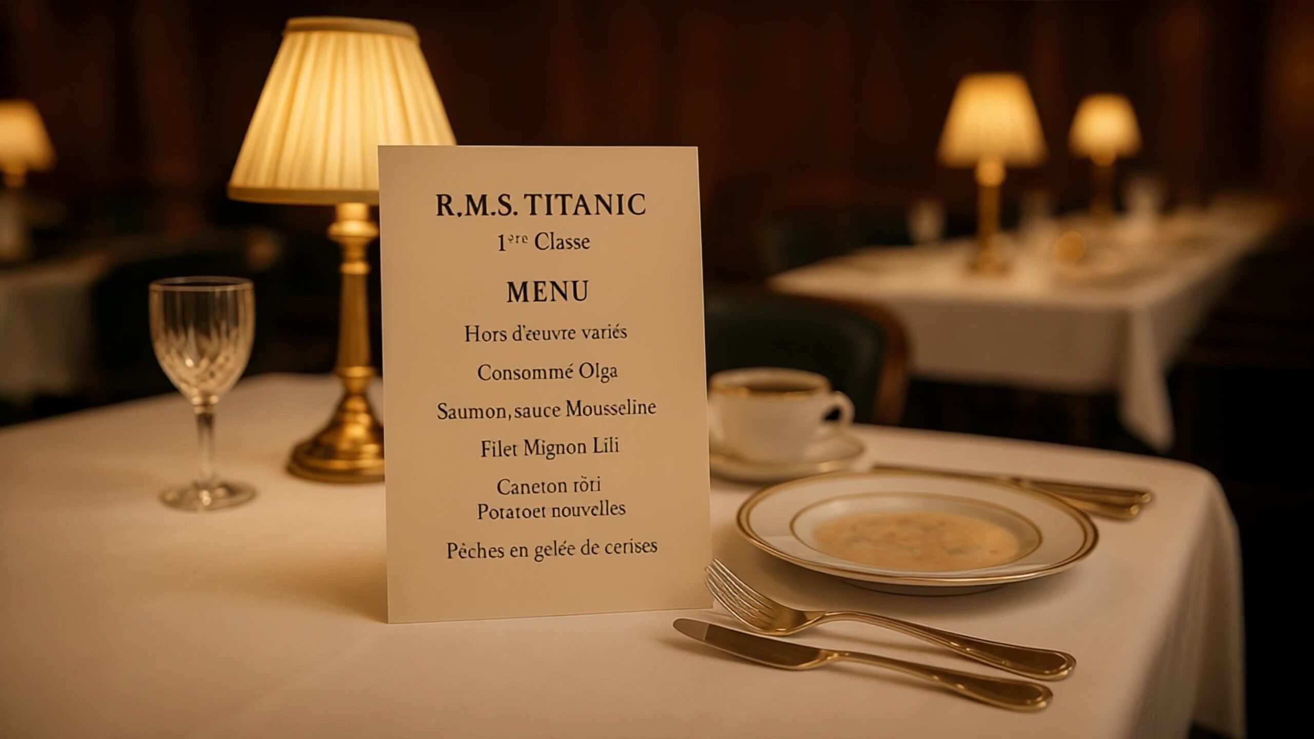 Titanic’s first-class menu