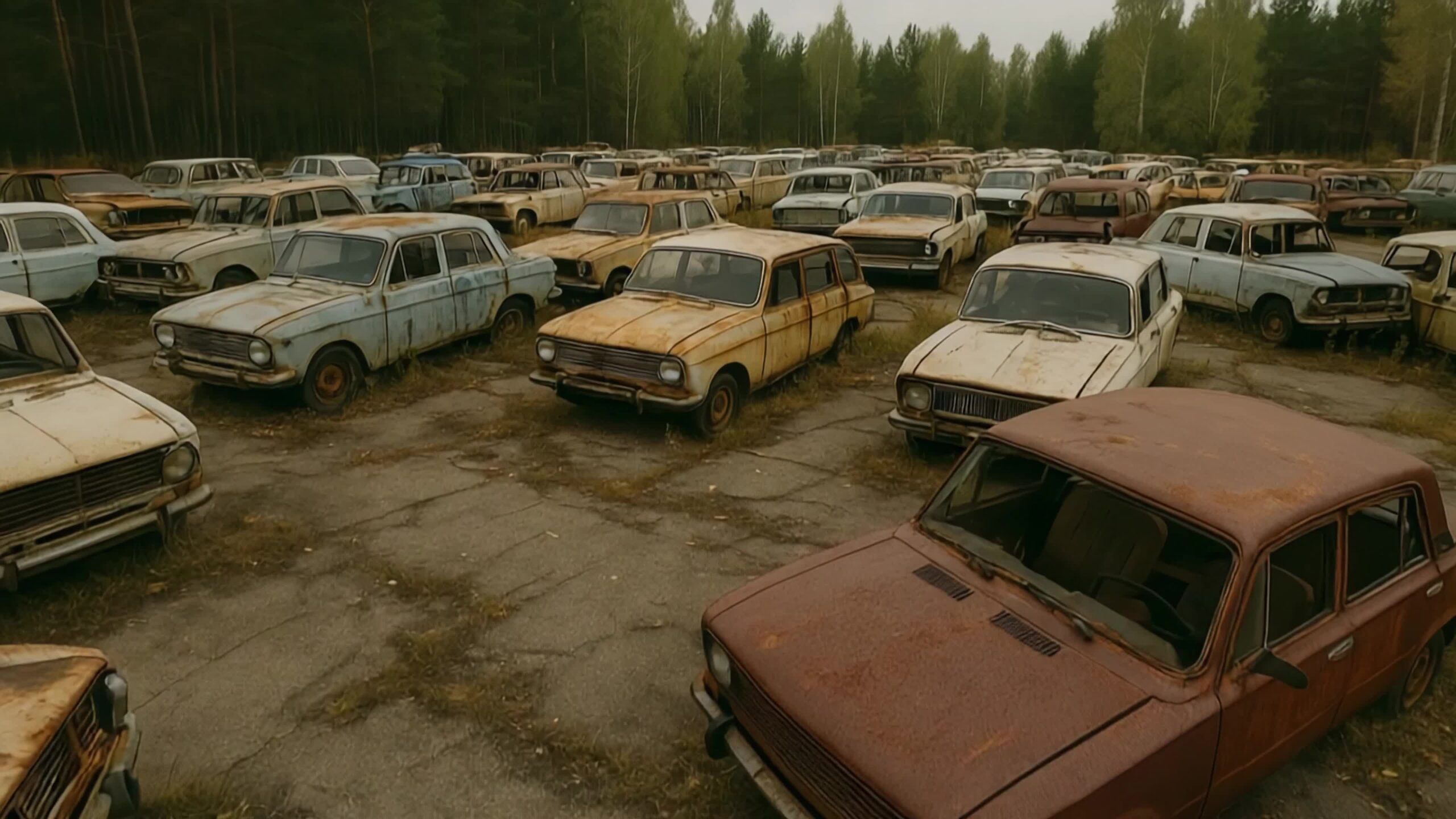 Chernobyl Abandoned Car Graveyard