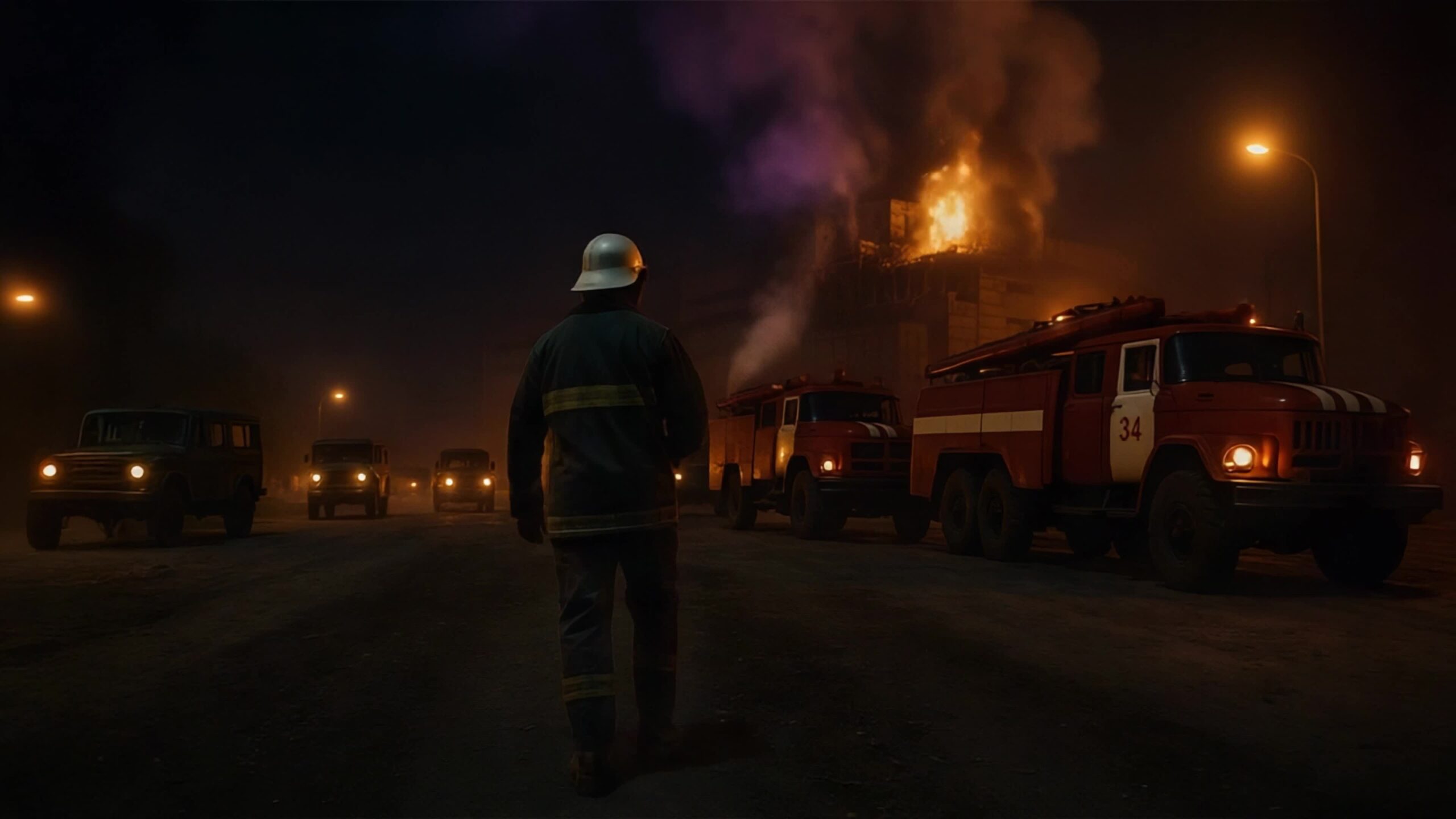 Firefighter Walking Towards the Chernobyl Blaze